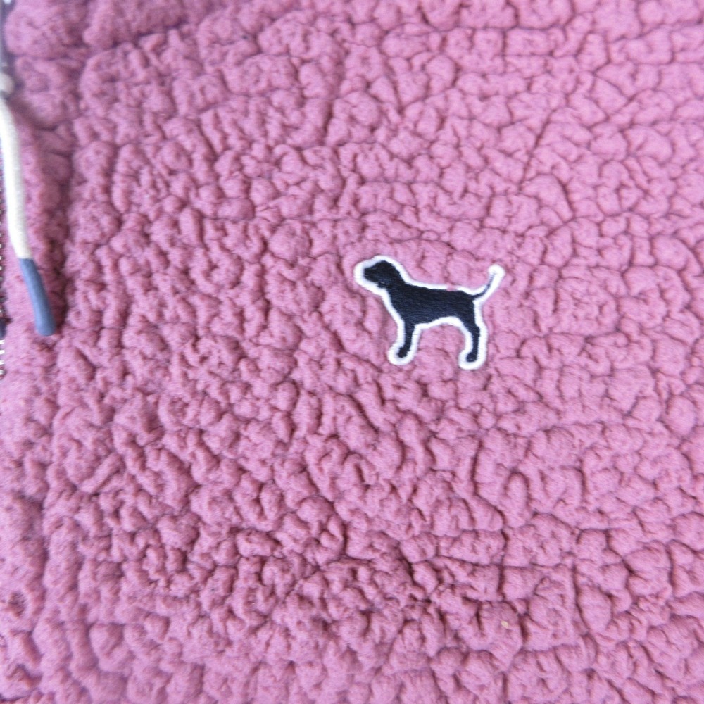 PINK Victoria's Secret Sweater Womens Small Pink Sherpa Fleece 1/4 Zip Pullover - Picture 3 of 8